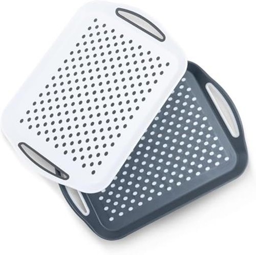 DIVCHI 2-Pack Serving Tray Set – Non-Slip Lap Boards  Assorted colors 