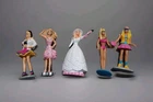 Lot of 5 Vintage 1990 Mini Barbie PVC Figures By Applause Cake Toppers 3”