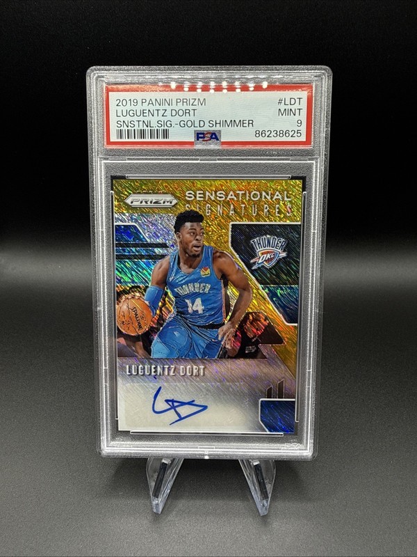2019 Prizm Luguentz Dort RC Auto Gold Shimmer /10 PSA ATL Hawks