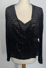 phase eight Lauren Animal Top Black Gold Velvet UK 16 BNWT Occasion party smart 