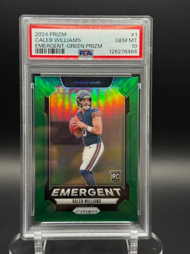 2024 Prizm Caleb Williams Emergent Green Prizm RC PSA 10 Gem Mint Bears