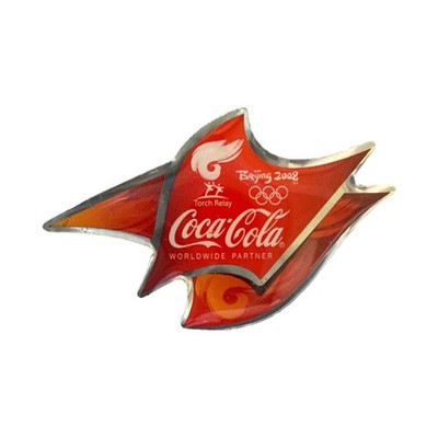 Beijing 2008 Olympics Coca-Cola Torch Relay Worldwide Partner Pinback Pin
