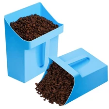 2 Pcs Large Utility Grain Scoops 128 oz Plastic Ice Scoop Enclosed Feed Bucke...