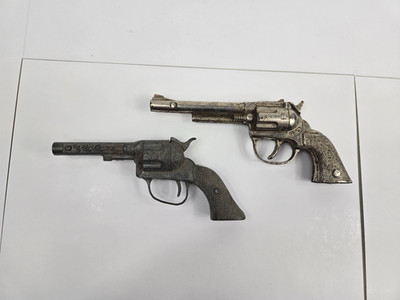 Vintage Roy Rogers & Hubley PET Toy Cap Guns Lot of 2
