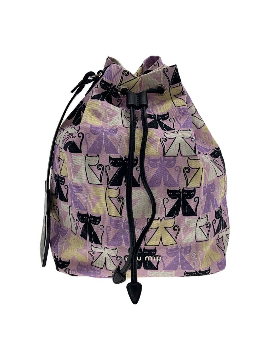 ミュウミュウ(Miu Miu) CANAPA CATS 巾着バッグ 5RM014 MIU MIU DRAWSTRING BAG / CANAPA CATS / - / PNK / TOTAL