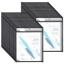 30 Pack Job Ticket Holders, 9x12 Clear Heavy Duty Ticket Holder, Plastic Pape