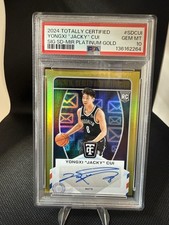 Yongxi Jacky Cui 2024-25 Totally Certified Rookie Auto Gold /10 PSA 10 GEM MT SP