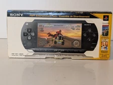 Sony PSP-1001 Entertainment Pack Handheld Console With Box NEEDS BATTERY + CRACK