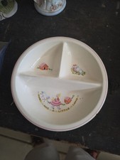 Vintage Bartsch Mary Had A Little Lamb child's divided dish ceramic 1950s