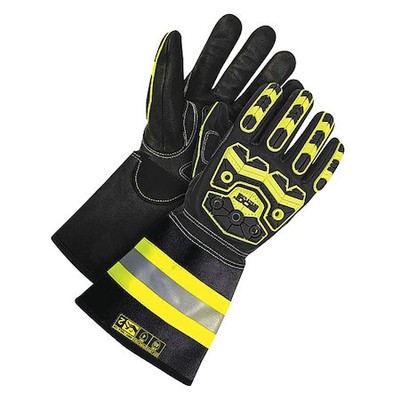 Bdg 20-1-10755-M Leather Gloves, A5 Cut Level, Black/Black, M