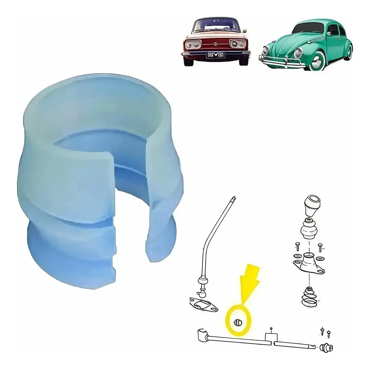 2pc Shifter Rod Front Gear Shift Guide Bush Bushing VW T1 Bug Beetle Brasilia T3