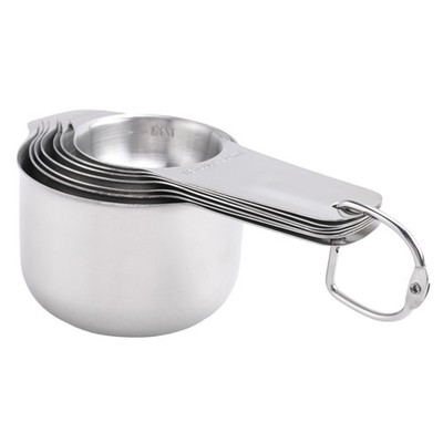 Messbecher 7er Set mit 1/8 Tasse Kaffeelöffel, Edelstahl Metall9501