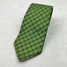 Brooks Brothers Necktie Men 59" Green Purple Floral Geometric Silk USA Made