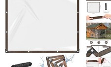 Clear Waterproof Tarps, Poly Tarpaulin with Grommets Clear Tarps Heavy 10x8.2ft