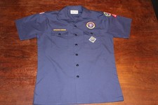 Boy Scouts of America BSA Youth Shirt Blue X-Large XL Sewn Patches Short Sleeve