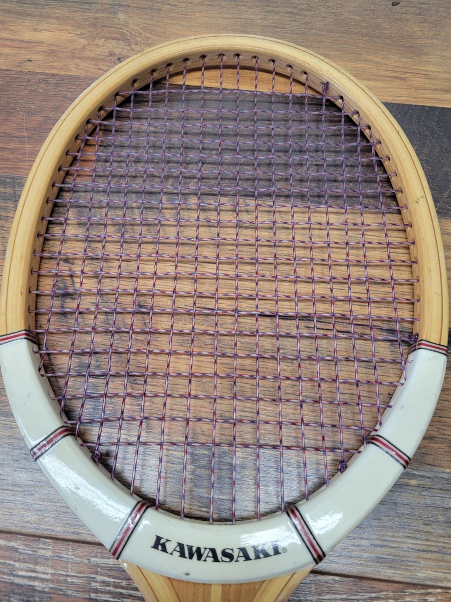 Vintage Kawasaki Racket Co. Tokyo Japan Deluxe Pro Ace Wood Tennis
