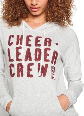 Cache Women's Sweatshirt Hooded Pullover Hoodie - Gray, Size 34