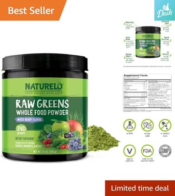 Organic 240g Superfood Powder, Mixed Berry Flavor - Energy & Digestive Support