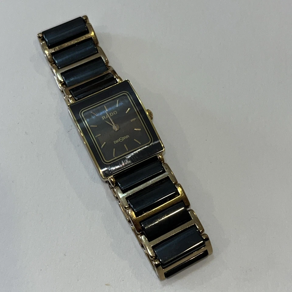 Reloj de cerámica vintage Rado DiaStar para dama 18 mm cuarzo 153.0249.3N Swiss Runs Foto 3 de 4