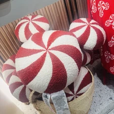 NEW 2025 Disney Parks Christmas Peppermint Mcikey Mouse Plush Large Throw Pillow