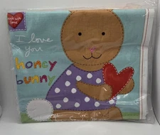 Huggable & Loveable Soft Book Fabric Panel Cotton Honey Bunny NEW 