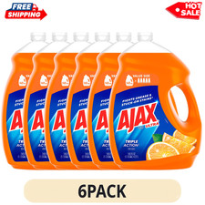 6 Pack Ajax Ultra Triple Action Orange Dish Soap Liquid 145 oz Grease Fighter