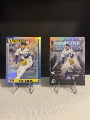 Topps Rockstar Rookies Chrome Roki Sasaki Dodgers Card Lot 2 Cards RR-20 90CU-18
