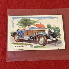 1960s Danish 1935 DUESENBERG SJ Automobile Trade Card #V47 G-VG