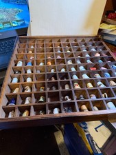 Vintage Lot Of 110 Assorted Thimbles Metal, Porcelain, Plastic, Wood Collection