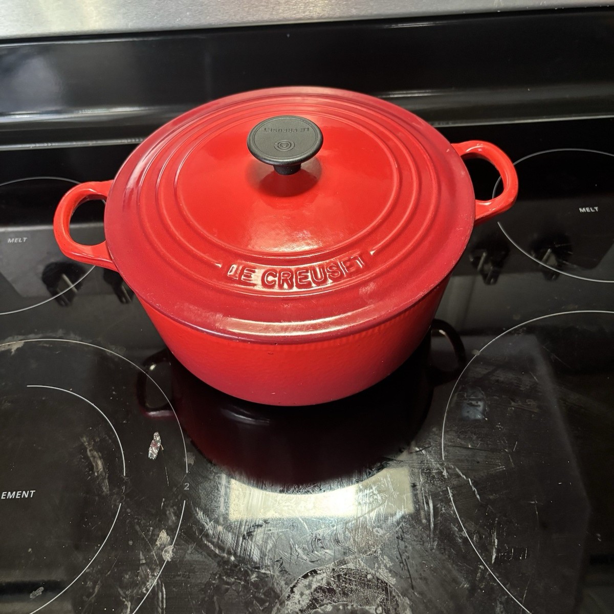 Le Creuset #22 Vintage Red Dutch Oven w/ Original Lid (3.5 quarts