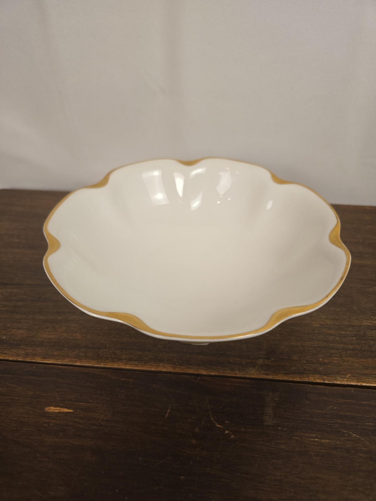VTG Haviland Limoges Silver Anniversary White Gold Trim 7.5