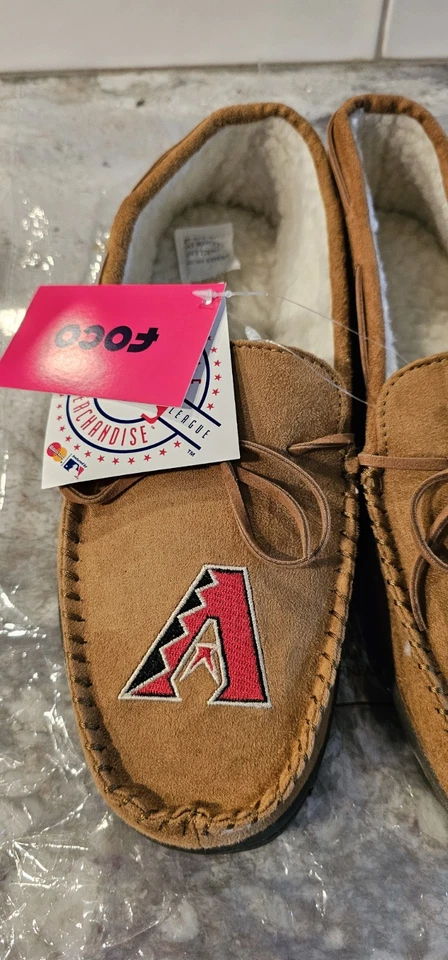 NEW FOCO Arizona DIAMONDBACKS MLB Baseball House Slippers XL Mens Sherpa Lined  - Image 2 of 3