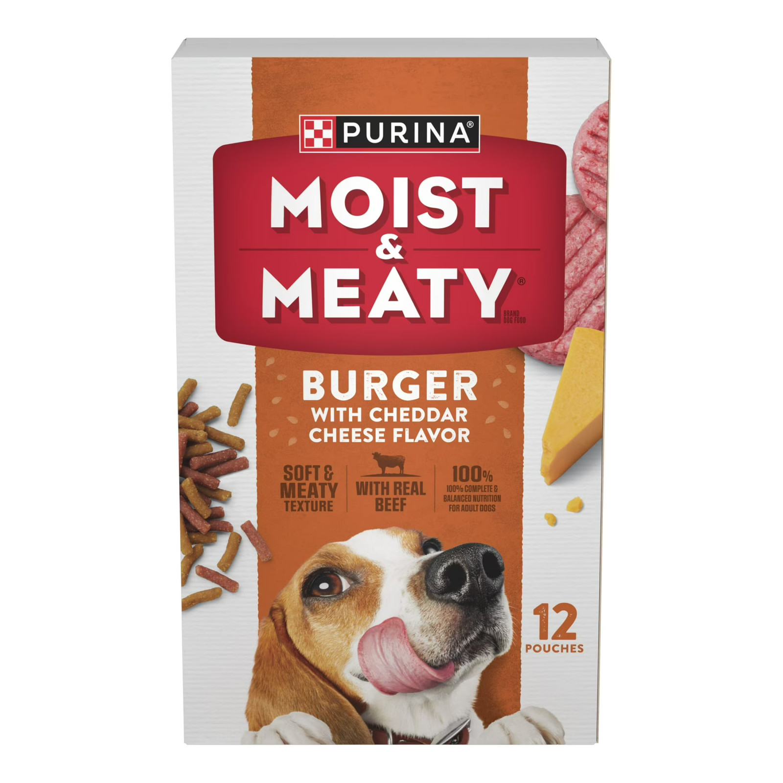 Purina Moist and Meaty Burger Cheddar Dog Food