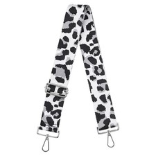 Purse Strap Replacement, Leopard Crossbody Shoulder Strap White, Silver Buckle 