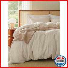 Bedsure PureWoven 100 Cotton Muslin Duvet Cover Queen Size 3-Layer Gauze