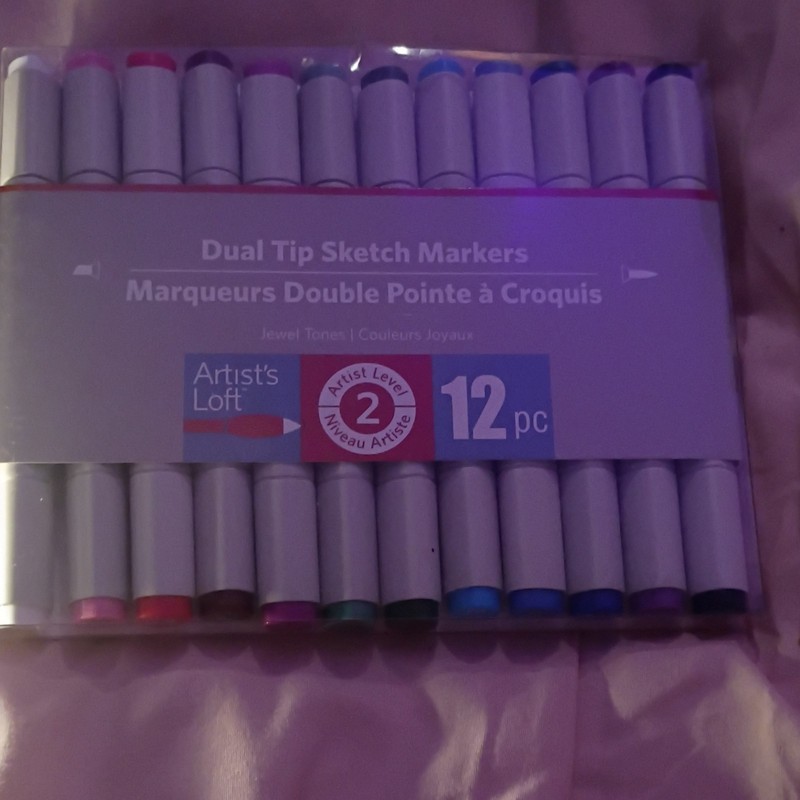 Artist's Loft Dual Tip Level 2 Sketch Markers Set, Multicolor, 12 pc