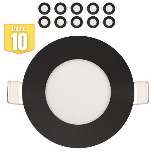 Panneau LED 3W dimmable noir 6400K avec flux de 110lm