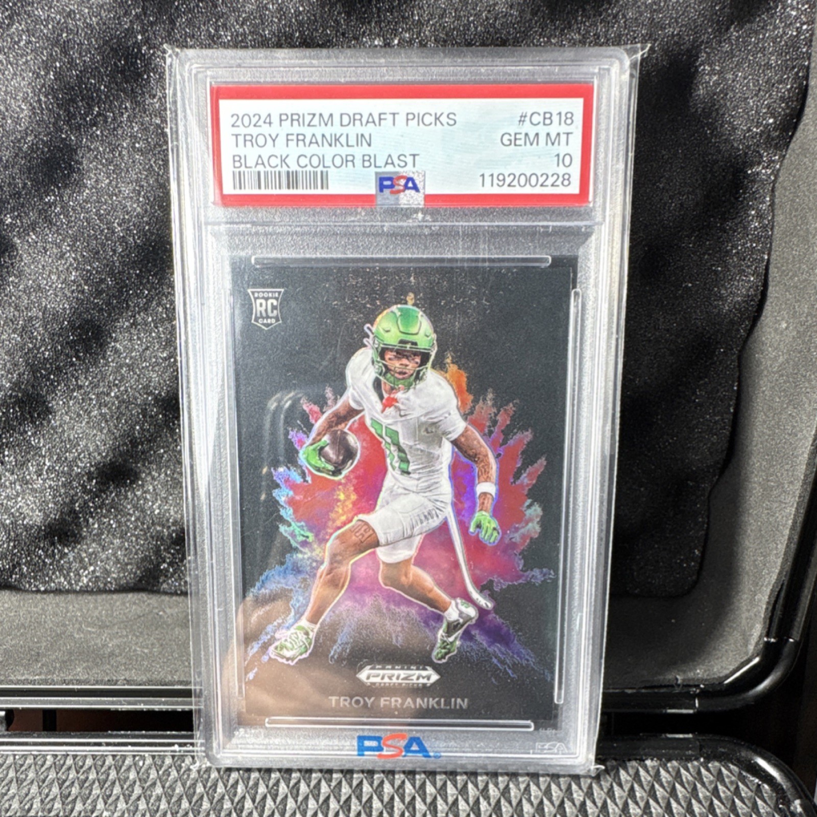 Troy Franklin Panini Prizm Draft Picks Black Color Blast #CB18 Base