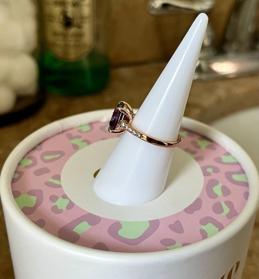 Anillo Bomb Party RBP4525 The Margie Topacio Púrpura Sobre Oro Rosa Talla 7 Anillo Foto 3 de 4