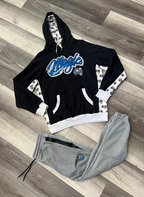 Orlando Magic Men's Tracksuit Black White Hoodie Large + Gray Sweatpants Medium