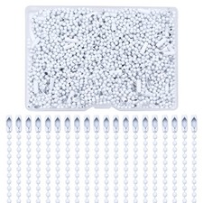 100Pcs Ball Beads Chain Bulk,White Keychain Rings Metal Chain,4 Inch Dog Tag ...