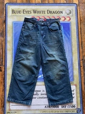 Jaded London Jeans Men's 38x30 Baggy Wide Leg Denim Colossus Fit Blue Faded JNCO