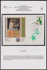 Gedenkblatt "Steffi Graf" mit Original Autogramm #NP232