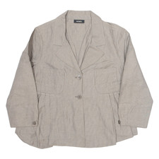 Max&co Womens Blazer Jacket Grey Linen Check Uk 16