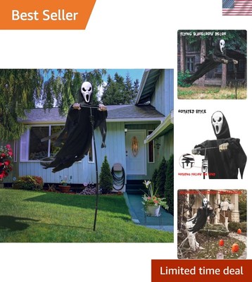 Halloween Scarecrow Ghost Outdoor Decorations, 7.5Ft Halloween Rotatable Ghos...