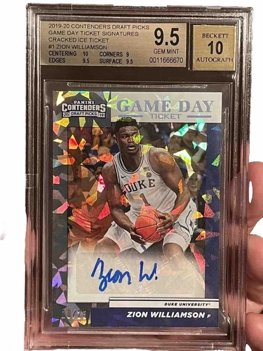 Zion Williamson Contenders Draft Pick Auto Cracked Ice BGS 9.5 10/23