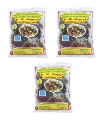Mu Err Pilze getrocknet Dreierpack: 3 x 100g Judasohr Black Fungus Asia Pilz