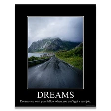 Dreams Demotivational Poster Funny Wall Art Poster Print Artwork Decor Office