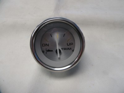 TELEFLEX TRIM GAUGE 68261 OMC BRP SUZUKI SILVER FACE & BEZEL MARINE BOAT
