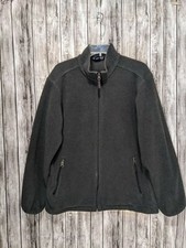 Men's Gray Zip Front Fleece Jacket W/ Zipper Pockets/Drawstring Waist Size M